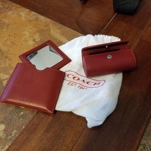 Coach Mirror and lipstick holder